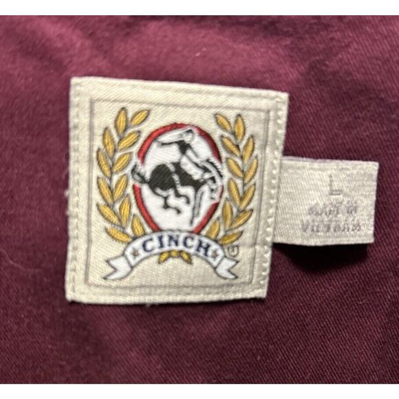 Cinch Long Sleeve Button Down Western Shirt Men's Large Gray Black Plaid - Picture 4 of 4